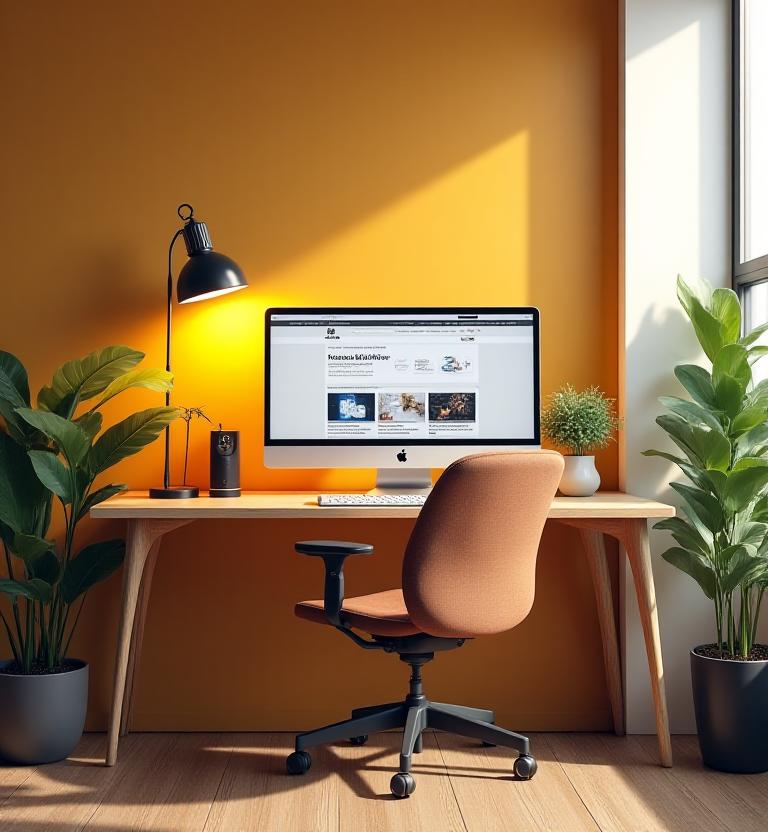 Nowoczesne stanowisko pracy w kreatywnym studiu webowym Crozmont Studio